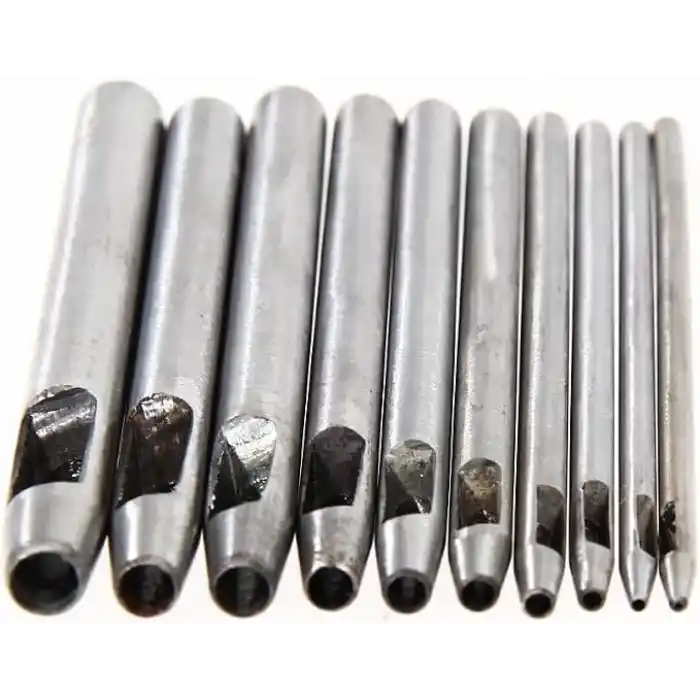 Yuvarlak Vurma Deri Delik Zımbası 1-6 no Arası 1 Adet Deri El Aleti (Krom, 4 mm)