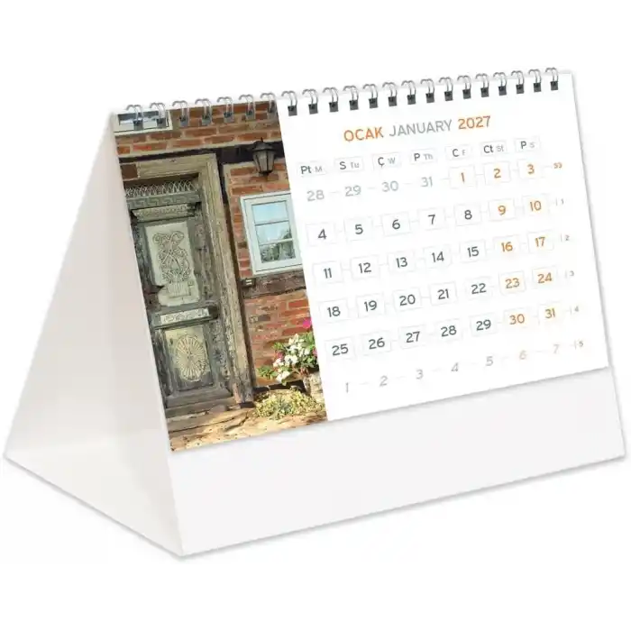 2027 Bir Nefes Piramit Masa Takvimi Masaüstü Takvim 16x15,5 cm