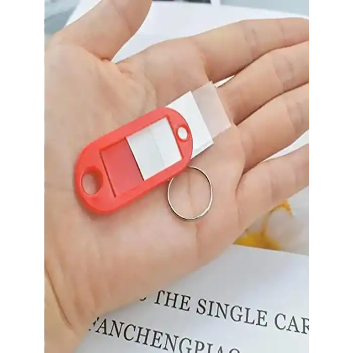 Plastik İsim Yazılabilen Karışık Renk 10 adet Anahtarlık (5cmx2cm)
