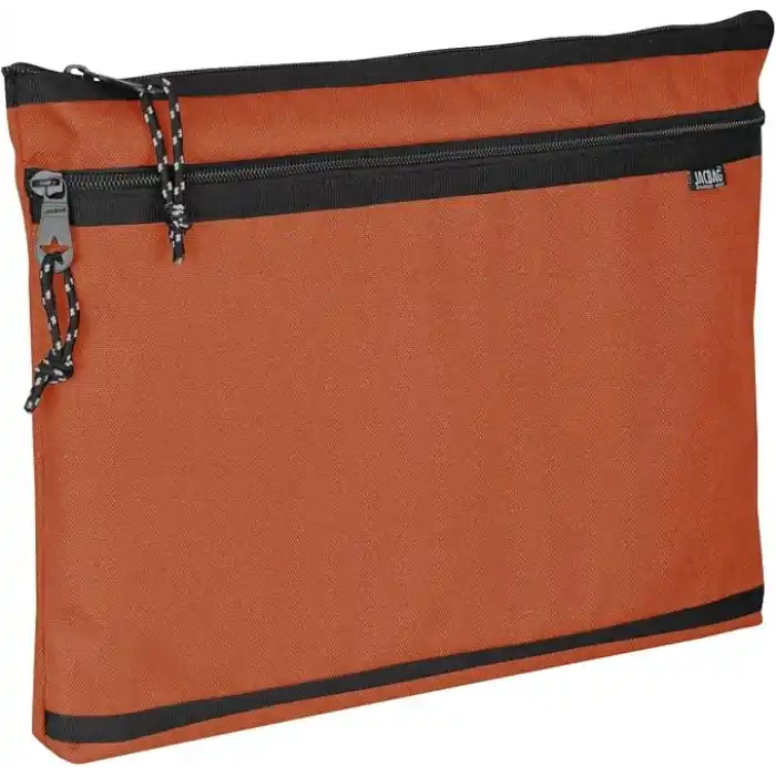 JACBAG Dual Zip Folder -İki Bölmeli Dosya Çanta A4 (Kiremit)