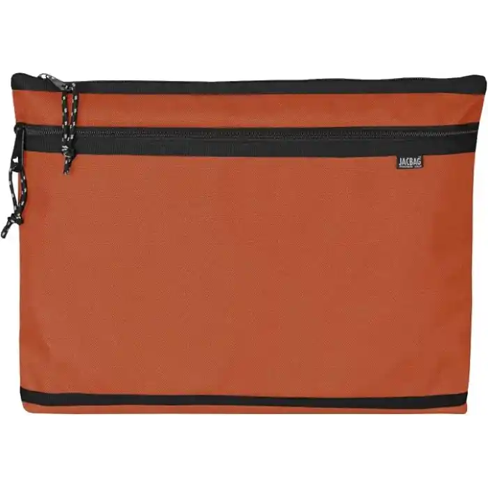 JACBAG Dual Zip Folder -İki Bölmeli Dosya Çanta A4 (Kiremit)