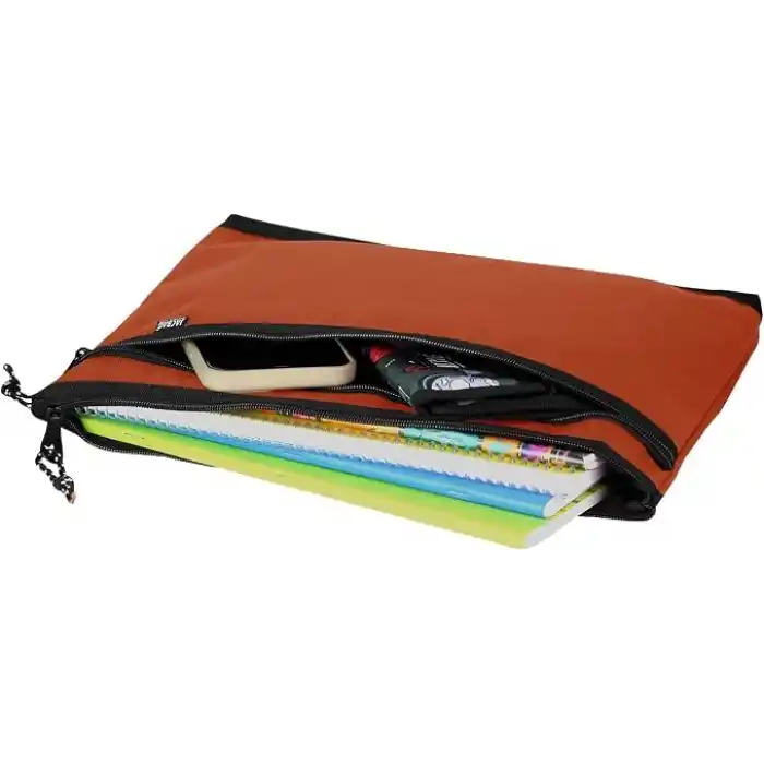 JACBAG Dual Zip Folder -İki Bölmeli Dosya Çanta A4 (Kiremit)
