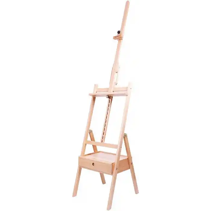 Mont Marte Signature eğimli kutu, zemin ressam sehpası, kayın ağacı, tuvalleri 92 cm yüksekliğe kadar tutar, açı ayarı, sağlam taban, sanat malzemeleri için entegre çekmeceler, sanatçı resim şövalesi.