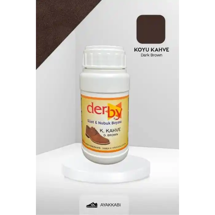 Derby Koyu Kahve Süet Ve Nubuk Deri Boyası 250 Ml Süet Nubuk Ayakkabı Boyası