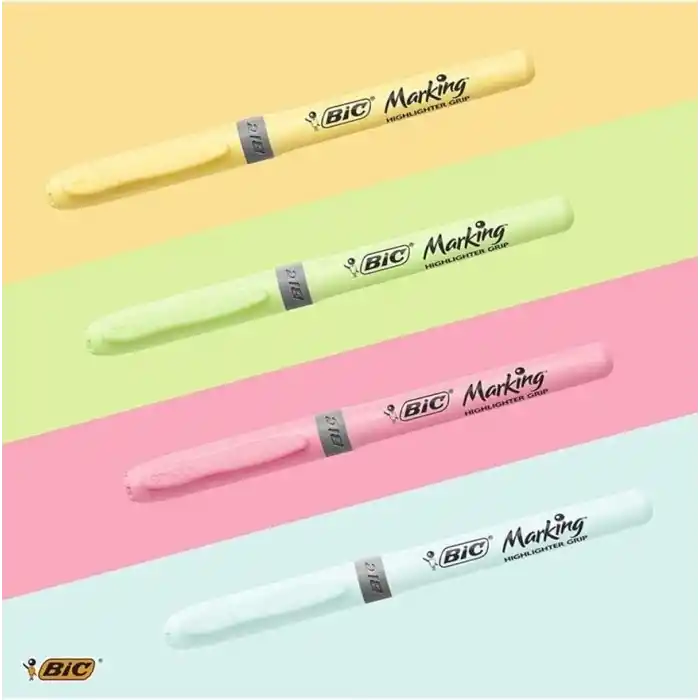 Bic-Fosforlu Kalem Markıng Highlıghter Grip Pastel Renkler 4 Lü 964859 / Bic