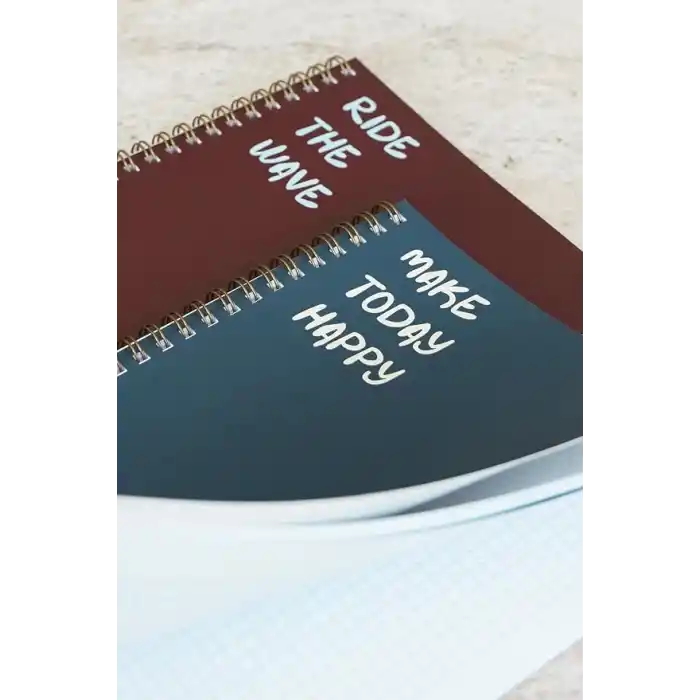 Matt Notebook A5 Spiralli Okul Defteri 80 yaprak 2li Set – Çizgili & Kareli
