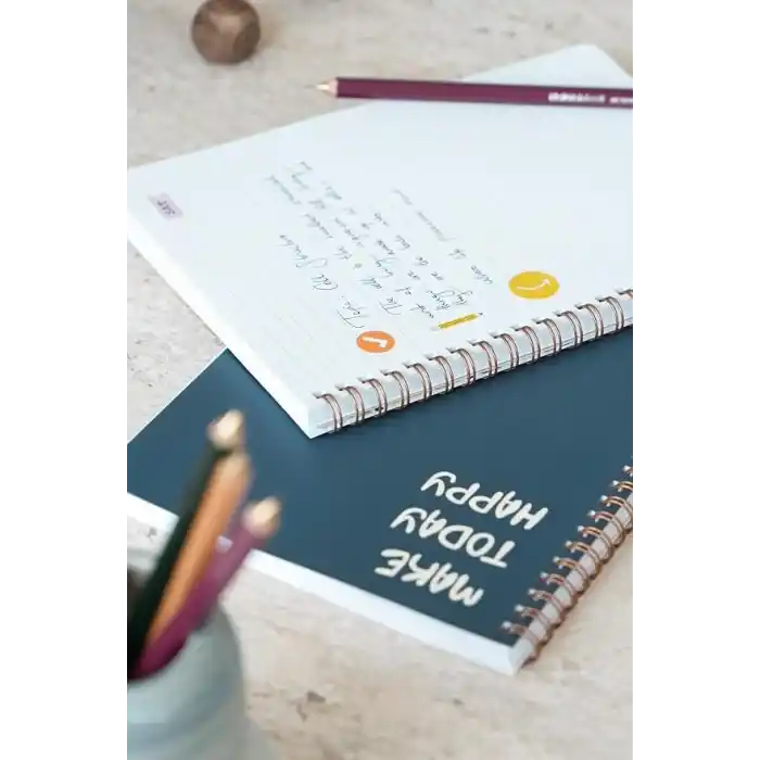 Matt Notebook A5 Spiralli Okul Defteri 80 yaprak 2li Set – Çizgili & Kareli
