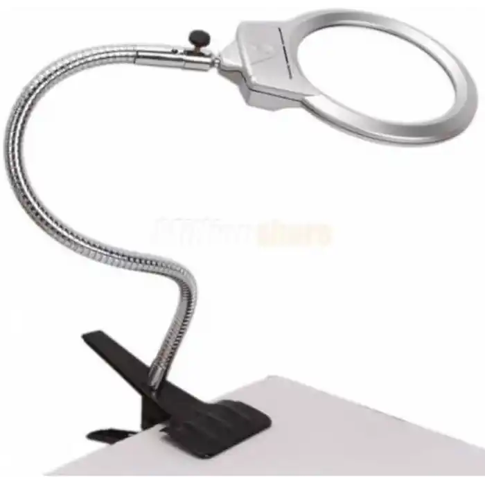Masa Üstü Işıklı Büyüteç, Çalışma Lambası, Tamirci Büyüteci, 130mm Mercek