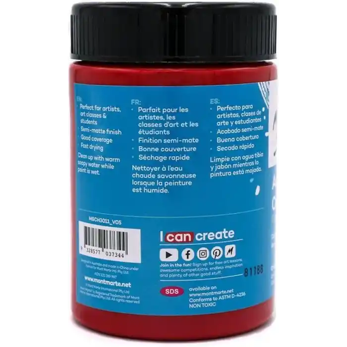 MM Akrilik Renkli Boya Signature 300ml - Crimson