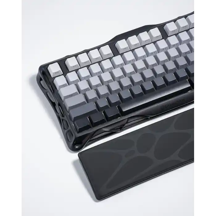 GravaStar Klavye Bilek Desteği, Ergonomik, Kaymaz Tabanlı, PU Deri Yüzeyli Bilek Destek Pedi, Siyah