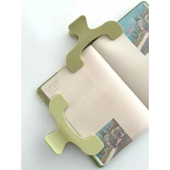Açık Yeşil Çok Fonksiyonlu Kitap ve Defter Klipsi / Sayfa Tutucu / Journal ve Scrapbook Yardımcısı / Zeytin Yeşili