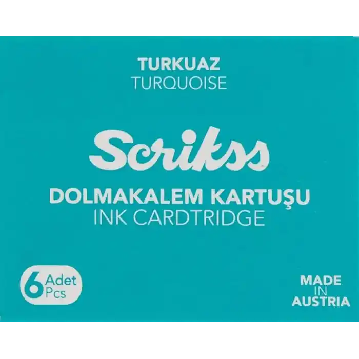 Scrikss Kartuş Dolma Kalem Kartuşu 6lı Paket Turkuaz