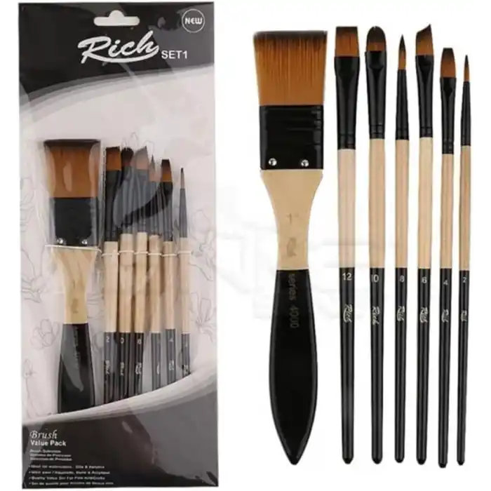 Rich Karışık Fırça Seti 7li, Sanat ve El Sanatları için