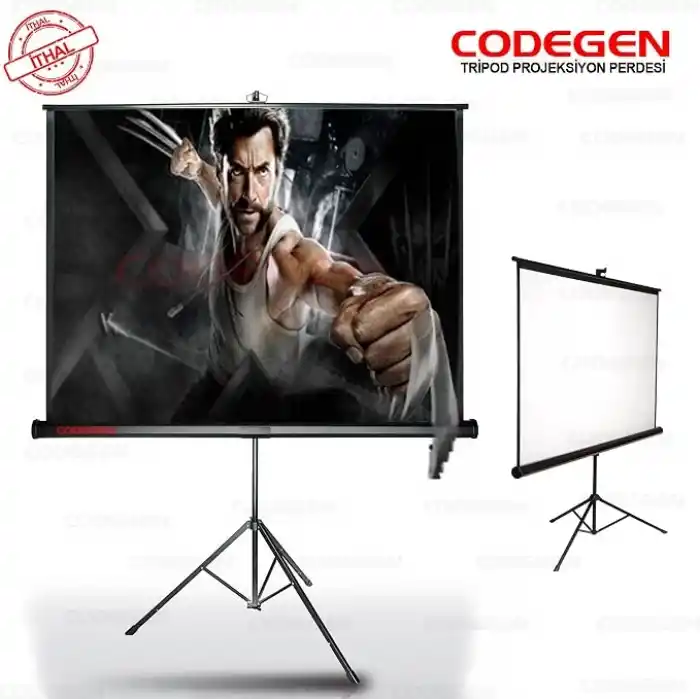 Codegen TX-20 200X200cm Tripod Ayaklı Taşınabilir Projeksiyon perdesi, Siyah
