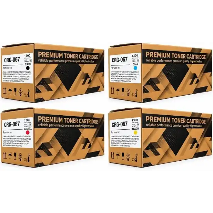 Canon Uyumlu CRG067 (067) i-Sensys MF-655CDW / MF-655CX Muadil Toner - Çipli CRG-067 Muadil Renkli Toner Set