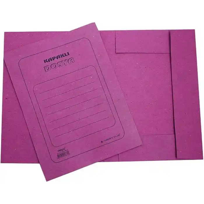 Kapaklı Dosya Karton 50 Adet Pembe (telsiz)