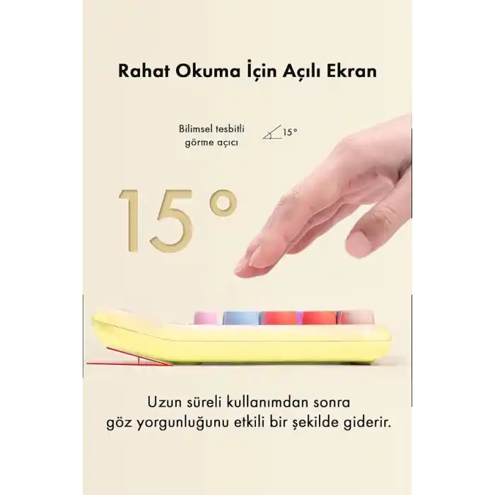 Renkli Hesap Makinesi - 12 Haneli Yuvarlak Tuşlu Sarı Renk Hesap Makinesi - 4 Fonksiyonlu Pil Hediye