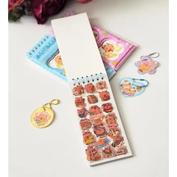 Capybara Spiral Defter - 8 Sayfa Sticker Hediyeli