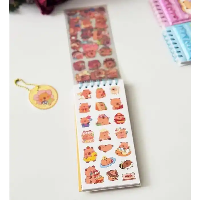 Capybara Spiral Defter - 8 Sayfa Sticker Hediyeli