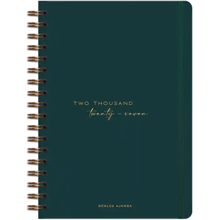 Matt Notebook 2027 Yılı Günlük Spiralli Ajanda 16x24 cm - 12 Aylık Two Thousand Twenty Seven