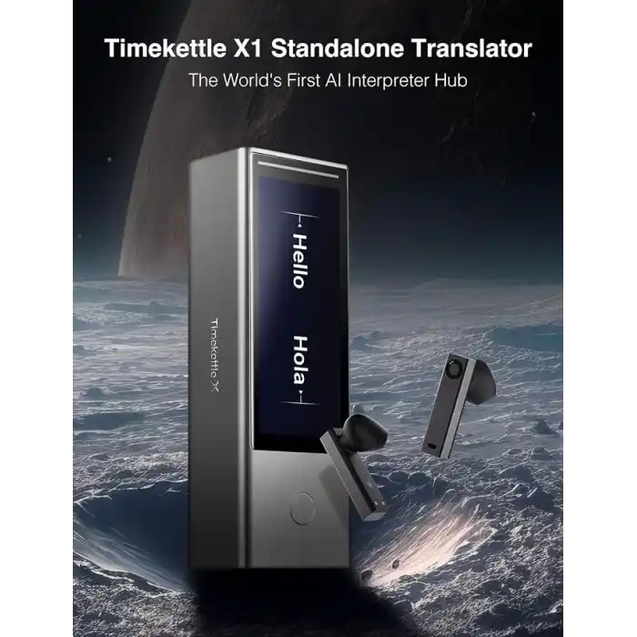 Timekettle X1 AI Interpreter Hub, bağımsız varlık, 40 dilden çift yönlü çeviri yapan kulaklıklar, 20 kişilik çok dilli toplantılar için eşzamanlı çeviri cihazı, ideal için