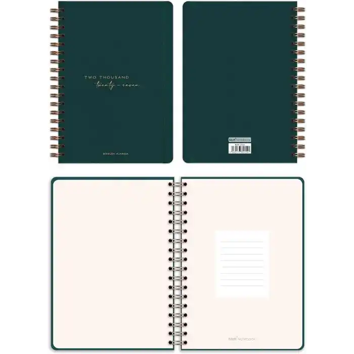 Matt Notebook 2027 Yılı Günlük Spiralli Ajanda 16x24 cm - 12 Aylık Two Thousand Twenty Seven