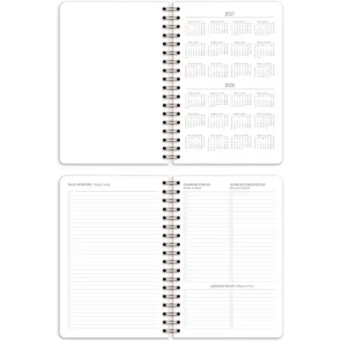 Matt Notebook 2027 Yılı Günlük Spiralli Ajanda 16x24 cm - 12 Aylık Two Thousand Twenty Seven