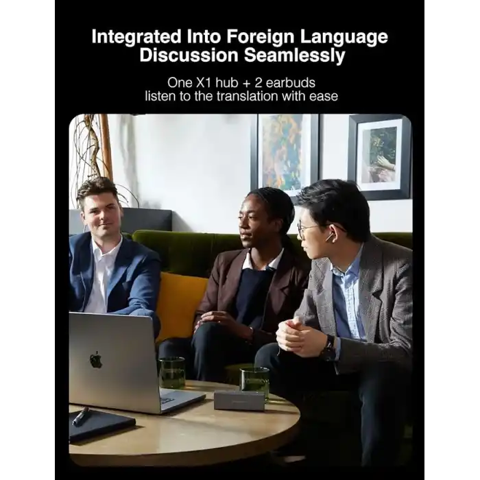 Timekettle X1 AI Interpreter Hub, bağımsız varlık, 40 dilden çift yönlü çeviri yapan kulaklıklar, 20 kişilik çok dilli toplantılar için eşzamanlı çeviri cihazı, ideal için