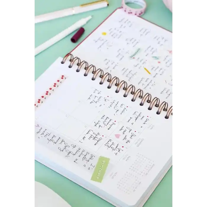 Matt Notebook 2026-2027 A5 Akademik Ajanda Spiralli 15x21 cm - 17 Aylık Kiraz