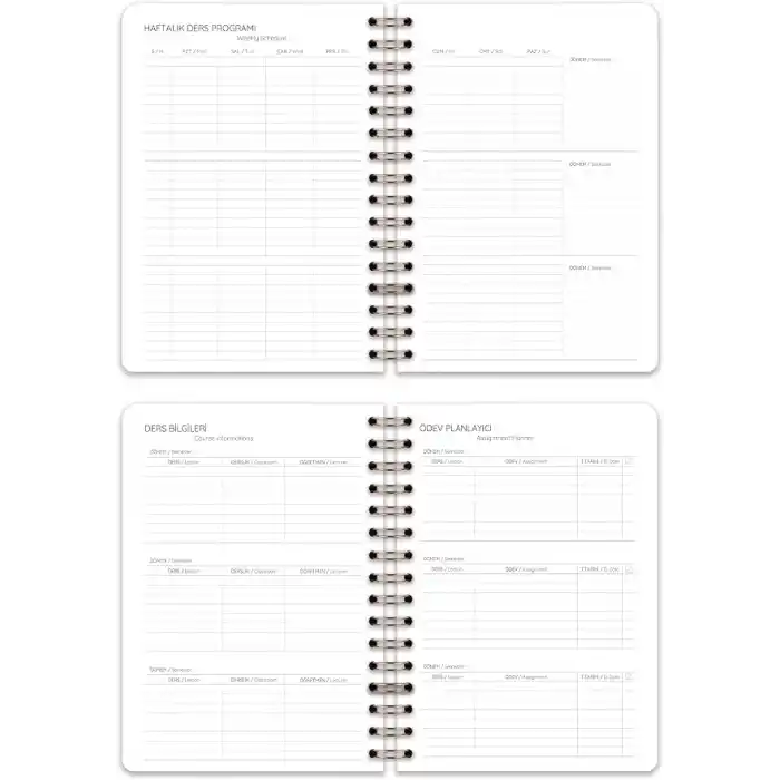 Matt Notebook 2026-2027 A5 Akademik Ajanda Spiralli 15x21 cm - 17 Aylık Kiraz