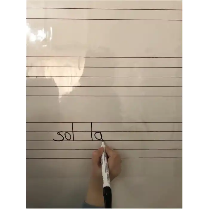 Nota Yazı Tahtası Sol Anahtarlı Ve Nota Çizgili Porteli Akıllı Kağıt Tahta Kalem Hediyeli Beyaz