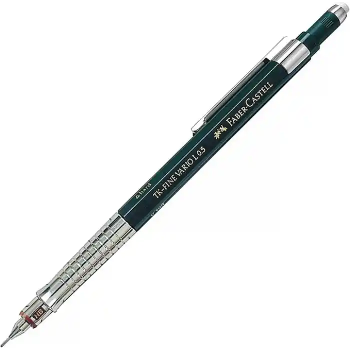 Faber-Castell Vario Lüx Versatil Kalem, 0.5 mm Uç, Sertlik Ayarlı Metal Uç, Silgili, Ergonomik Tutuş, Yeşil