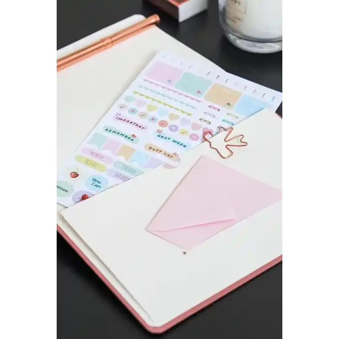 Matt Notebook 2027 Yılı A5 Keten Haftalık Ajanda 15x21 cm - 12 Aylık Pembe