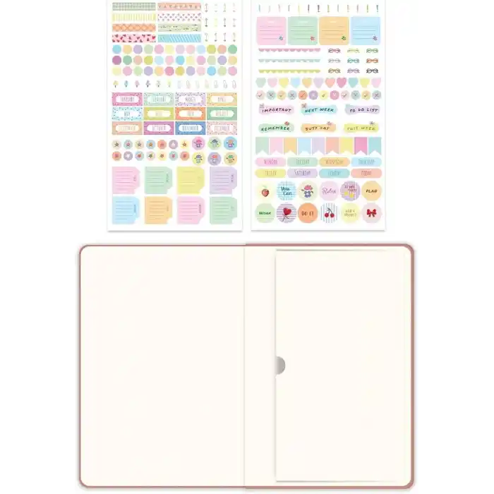 Matt Notebook 2027 Yılı A5 Keten Haftalık Ajanda 15x21 cm - 12 Aylık Pembe