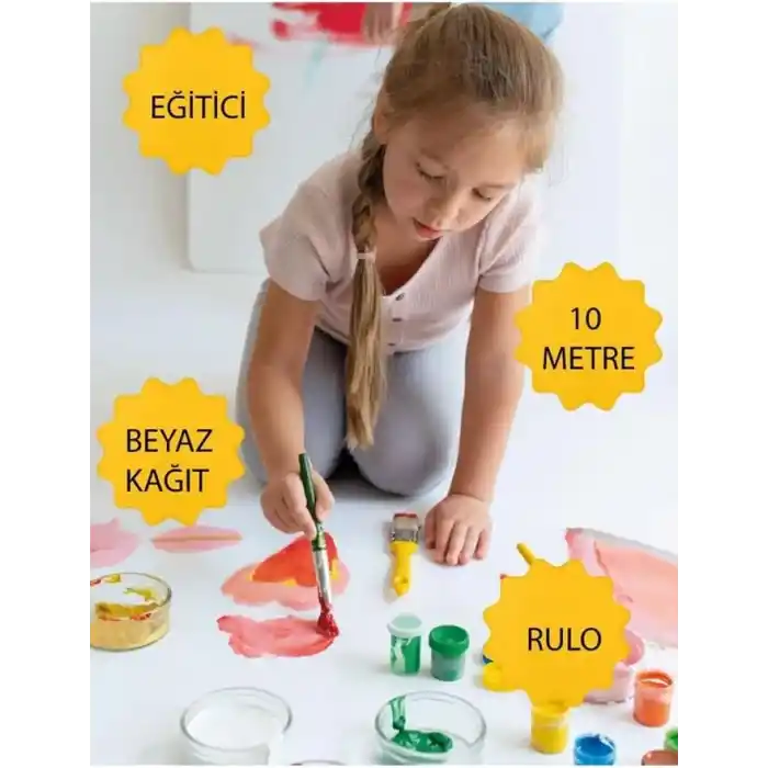 NotYaz Rulo Boyama Aktivite Kağıdı 10 metre Uzunluk-Bebek Çocuk için Aktivite Boyama Kağıdı