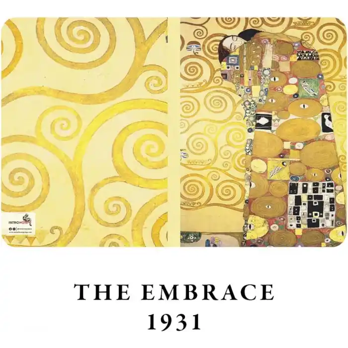 Retronote Gustav Klimt 4lü Defter Seti 1, Gold Series, Çizgisiz, 48 Sayfa, 10.5x14cm