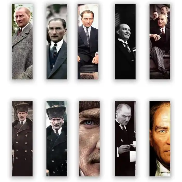 10 Adet Mustafa Kemal Atatürk Kitap Ayracı (40x145 mm)