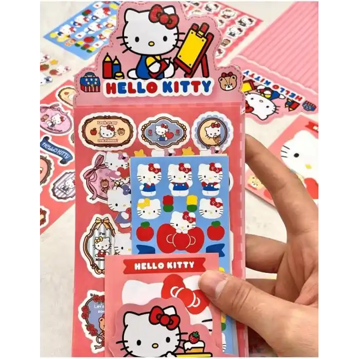 Sanrio Hello Kitty Karakteri 6 Yaprak Stıcker/Bullet Journal/Çıkartma Kirmizi 1512S680