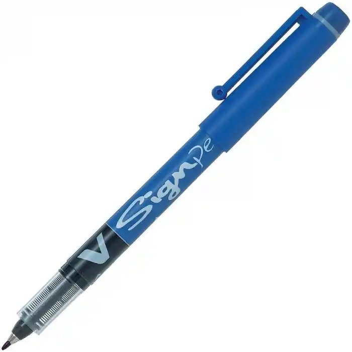 Pilot V-Signpen İmza Kalemi, Mavi, 2,0 mm Uç