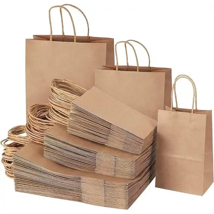 Kraft Ofis Burgu Saplı Çanta 25 Cm X 12 Cm X 31 Cm (25 Adet) (Kağıt Poşet Çanta)