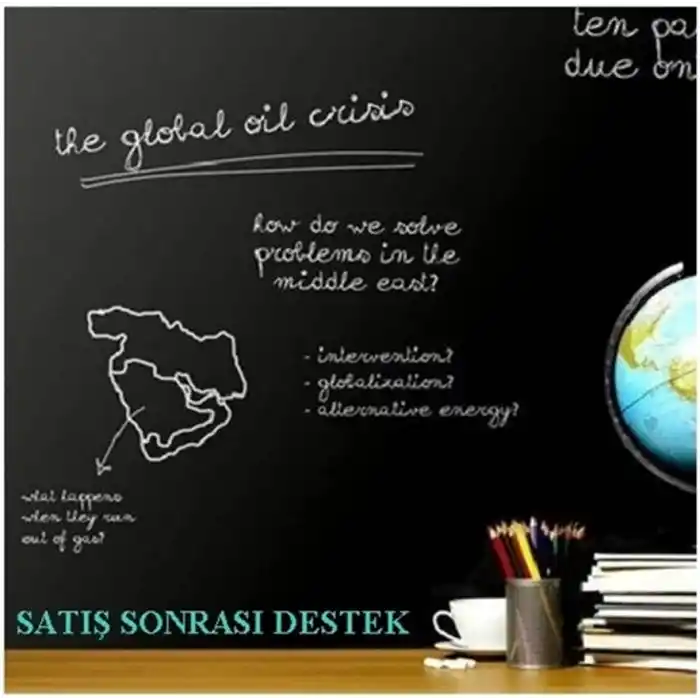 Yazı Tahtası H&f Kara Tahta Yazılabilir Rulo Yazı Tahtası Kendinden Yapışkanlı Silinen Sticker