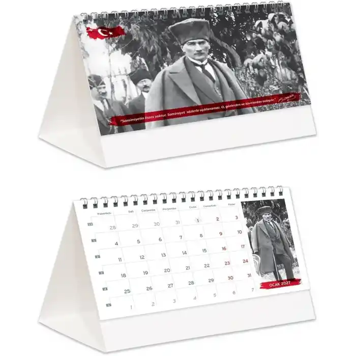 2027 Atatürk Piramit Masa Takvimi Masaüstü Takvim 21x17 cm