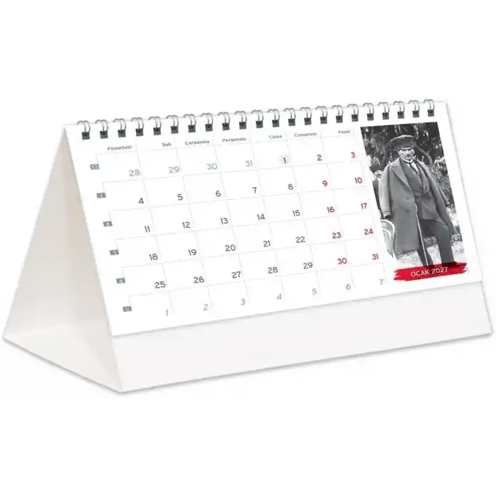 2027 Atatürk Piramit Masa Takvimi Masaüstü Takvim 21x17 cm