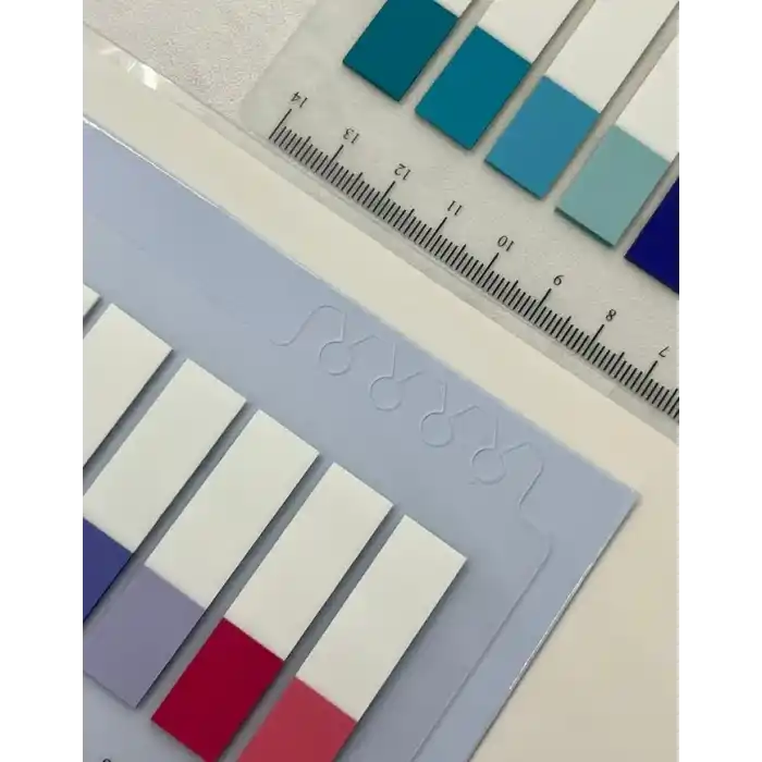 10 Yarım Renkli Cetvelli Dream Şeffaf Pet İndeks Sticker/İndex/Post-it/Postit/Kitap Ayracı/Not Kağıdı
