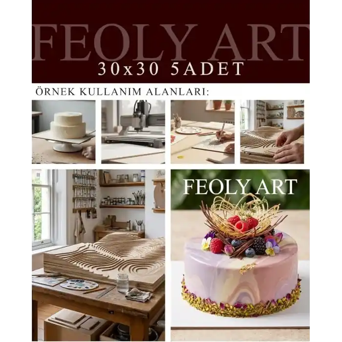 3 mm 30x30 MDF Plaka (5 ADET) - Hobi, Maket, Ahşap El Sanatları İçin Uygun (5`li Paket)