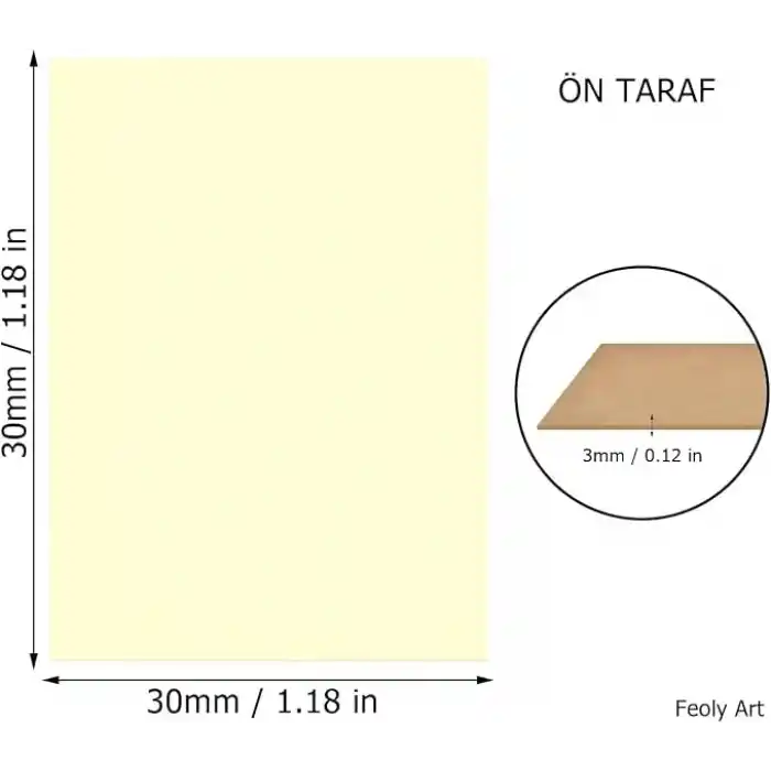 3 mm 30x30 MDF Plaka (5 ADET) - Hobi, Maket, Ahşap El Sanatları İçin Uygun (5`li Paket)