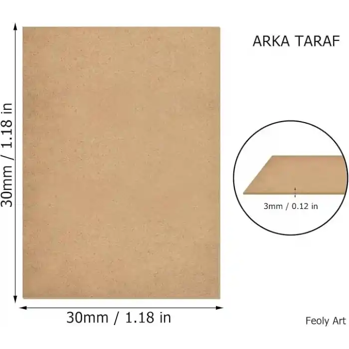 3 mm 30x30 MDF Plaka (5 ADET) - Hobi, Maket, Ahşap El Sanatları İçin Uygun (5`li Paket)