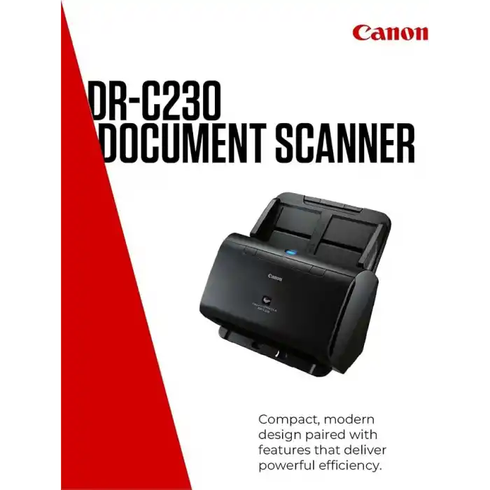 Canon DR-C230 imageFORMULA tarayıcı belge tarayıcı (dubleks besleme, 600 DPI, renkli tarama, Canon CaptureOnTouch yazılımı, CapturePerfect) siyah, 2646C003