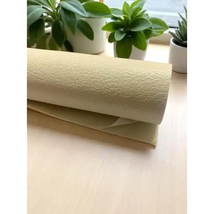 Varan Tekstil Yapışkanlı krem suni deri 100 * 140 cm