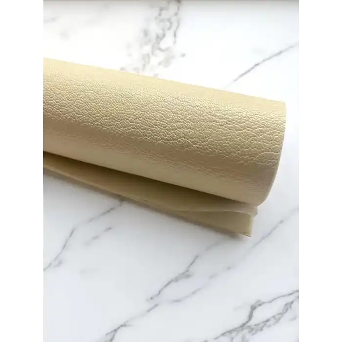 Varan Tekstil Yapışkanlı krem suni deri 100 * 140 cm